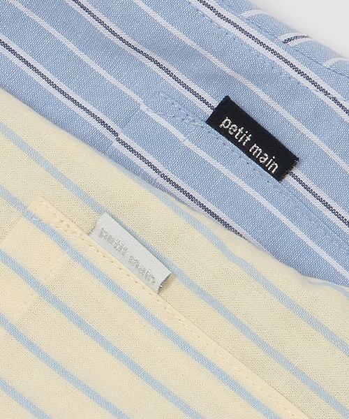 petit main（プティマイン）の「ストライプシャツ（シャツ/ブラウス・キッズ・ライトブルー/イエロー・80ｃｍ/90cm/100cm/110cm/120cm/130cm）」の9枚目の写真
