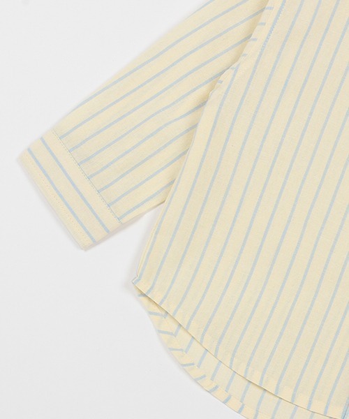 petit main（プティマイン）の「ストライプシャツ（シャツ/ブラウス・キッズ・ライトブルー/イエロー・80ｃｍ/90cm/100cm/110cm/120cm/130cm）」の10枚目の写真