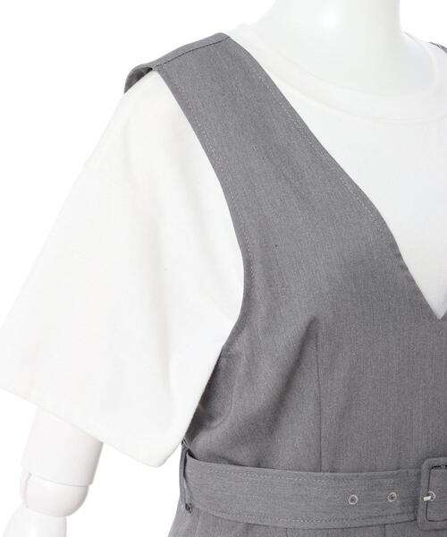 INGNI（イング）の「共ベルト付BOXプリーツジャンスカ（ジャンパースカート・レディース・ブラック/グレー・M）」の17枚目の写真