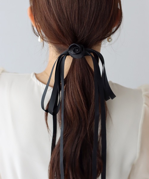 確認 たらりんヘアリボン ヘアゴム 936 アンティークローズ アイリス