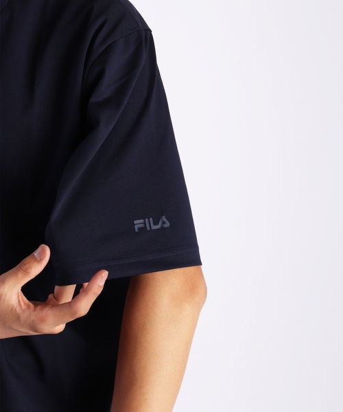 FILA（フィラ）の「FILA 接触冷感 ストレッチ リラックス 半袖Tシャツ（Tシャツ/カットソー・メンズ・オフホワイト/ネイビー/サックスブルー・M/LL/L）」の13枚目の写真