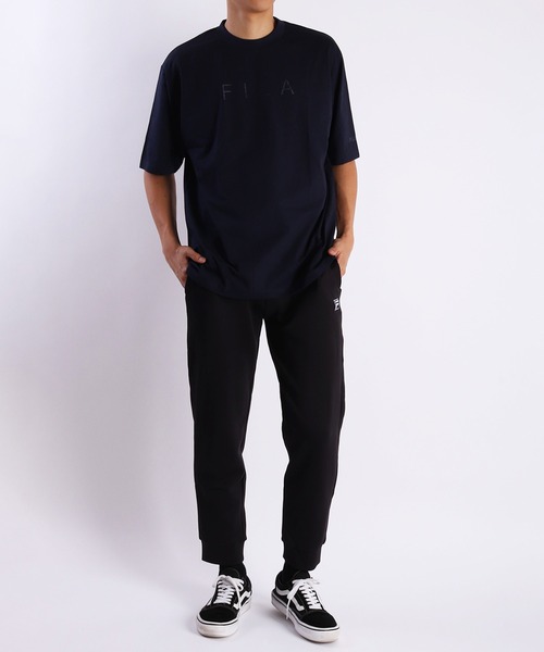 FILA（フィラ）の「FILA 接触冷感 ストレッチ リラックス 半袖Tシャツ（Tシャツ/カットソー・メンズ・オフホワイト/ネイビー/サックスブルー・M/LL/L）」の14枚目の写真