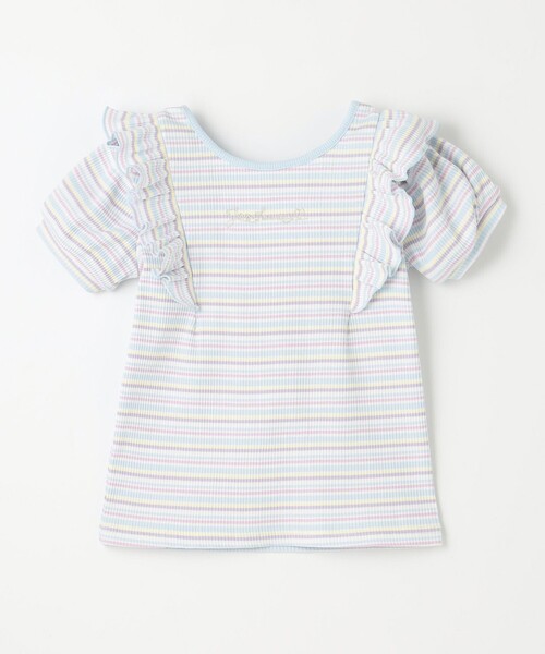 ANY(エニィ)の「オン・オフショルダー ボーダー Tシャツ(Tシャツ/カットソー・キッズ・サックスブルー系1/ライラック系1・130/120/110)」の12枚目の写真