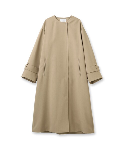 GALLEST（ギャレスト）の「◆リラックスクルーネックコート（ノーカラーコート・レディース・ベージュ/ナチュラル・38/34）」の3枚目の写真