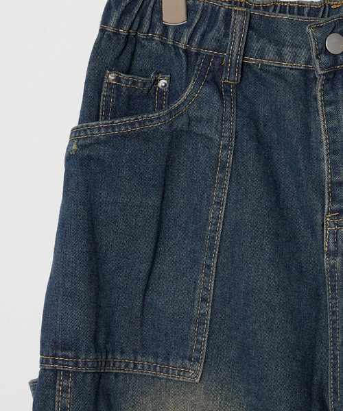 ALL RUNS(オールランズ)の「wide painter denim pants/ワイドペインターデニムパンツ ルーズシルエット ユニセックス ヴィンテージ調(デニムパンツ・メンズ・ブルー・M/L/XL)」の4枚目の写真