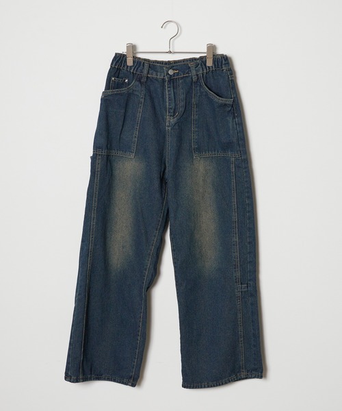 ALL RUNS(オールランズ)の「wide painter denim pants/ワイドペインターデニムパンツ ルーズシルエット ユニセックス ヴィンテージ調(デニムパンツ・メンズ・ブルー・M/L/XL)」の15枚目の写真