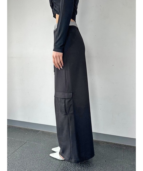 EGOIST(エゴイスト)の「コントラストトリムスウェットカーゴパンツ(カーゴパンツ・レディース・ブラック/グレー・FREE)」の15枚目の写真