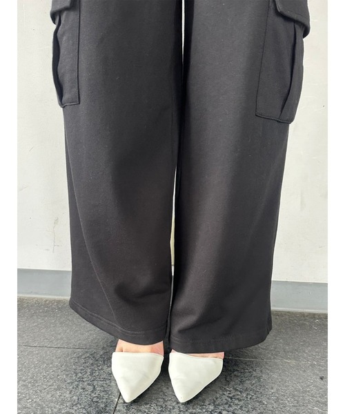 EGOIST(エゴイスト)の「コントラストトリムスウェットカーゴパンツ(カーゴパンツ・レディース・ブラック/グレー・FREE)」の6枚目の写真