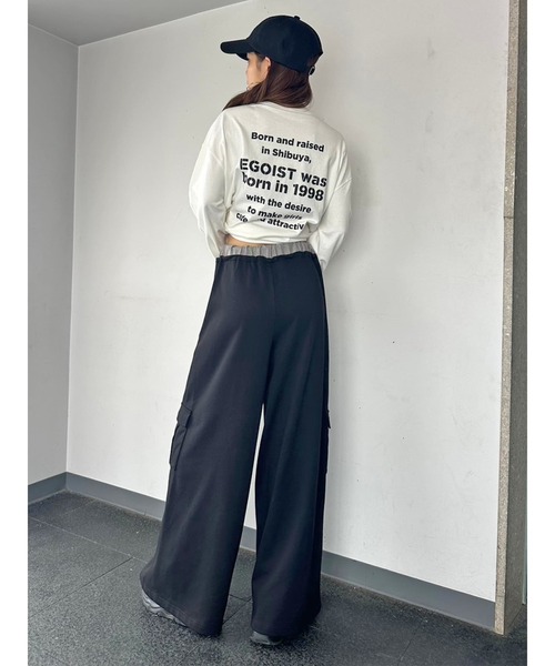 EGOIST(エゴイスト)の「コントラストトリムスウェットカーゴパンツ(カーゴパンツ・レディース・ブラック/グレー・FREE)」の11枚目の写真