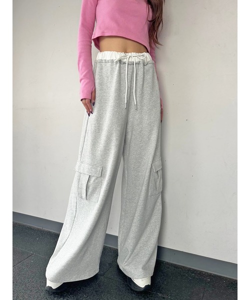 EGOIST(エゴイスト)の「コントラストトリムスウェットカーゴパンツ(カーゴパンツ・レディース・ブラック/グレー・FREE)」の18枚目の写真