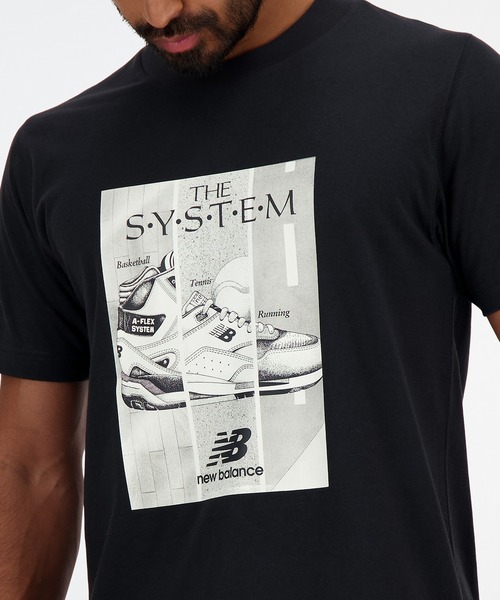 NEW BALANCE（ニューバランス）の「New Balance Poster ショートスリーブTシャツ（Tシャツ/カットソー・メンズ・グレー/ブラック・SMALL/MEDIUM/LARGE/X-LARGE/XX-LARGE）」の4枚目の写真