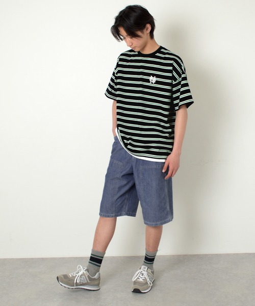 GLAZOS(グラソス)の「ボーダー・ワンポイント刺繍Tシャツ(Tシャツ/カットソー・キッズ・ホワイト/グレー/ブラック・170cm/160cm/150cm/140cm)」の16枚目の写真