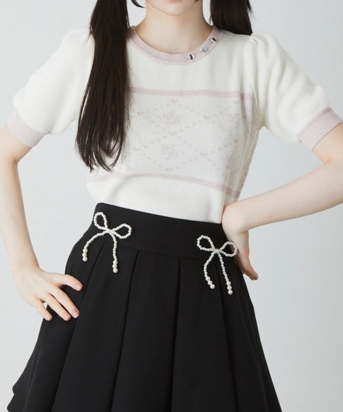 Ank Rouge モノグラムラメニット モノグラムラメニットTOPS - Ank Rouge(アンクルージュ)のニット