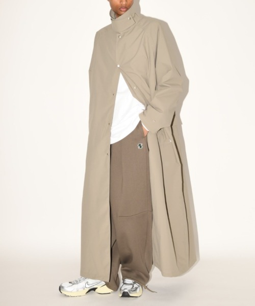 撥水生地使用】ステンカラーロングコート/Soutien collar long coat