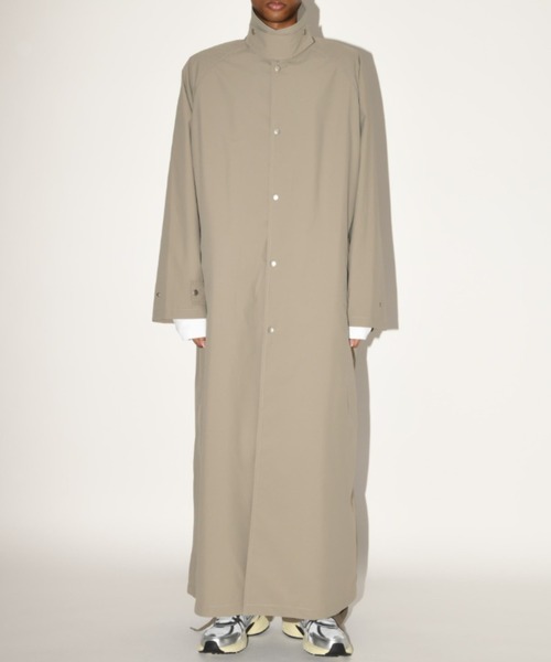 撥水生地使用】ステンカラーロングコート/Soutien collar long coat