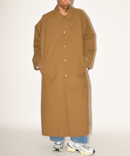 撥水生地使用】ステンカラーロングコート/Soutien collar long coat