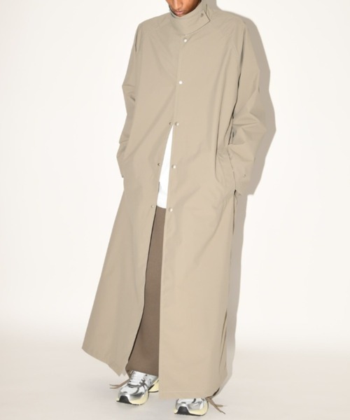 撥水生地使用】ステンカラーロングコート/Soutien collar long coat