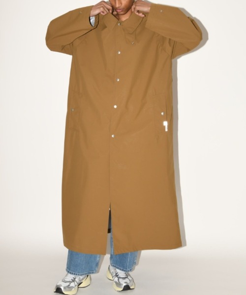 撥水生地使用】ステンカラーロングコート/Soutien collar long coat