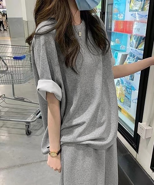 Girly Doll(ガーリードール)の「セットアップ Tシャツ&イージースカート(セットアップ・レディース・グレー/グリーン・L/M)」の12枚目の写真