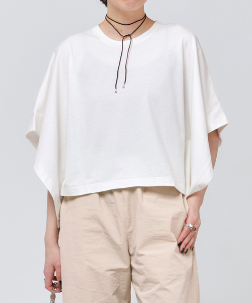 AP STUDIO（エーピーストゥディオ）の「ポンチョTシャツ（Tシャツ/カットソー・レディース・ベージュ/ブラック/ホワイト・FREE）」の2枚目の写真