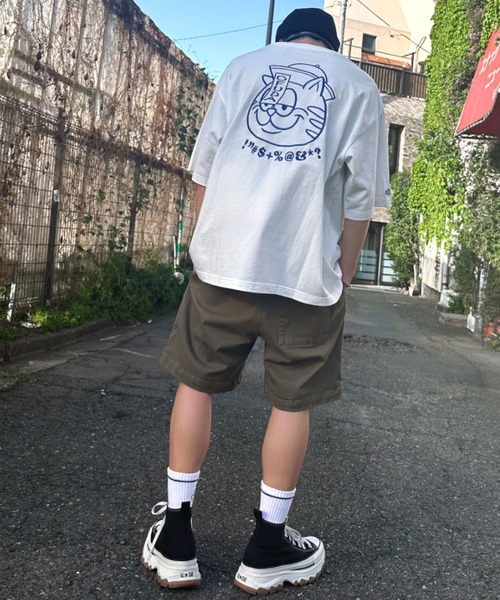 A'gem(エージェム)の「A'GEM/9 × .kom 『A'gem/エージェム』 シンプル猫CAT半袖Tシャツ(Tシャツ/カットソー・メンズ・ライトグレー/ホワイト/ブラック/ブラウン・M/L)」の8枚目の写真