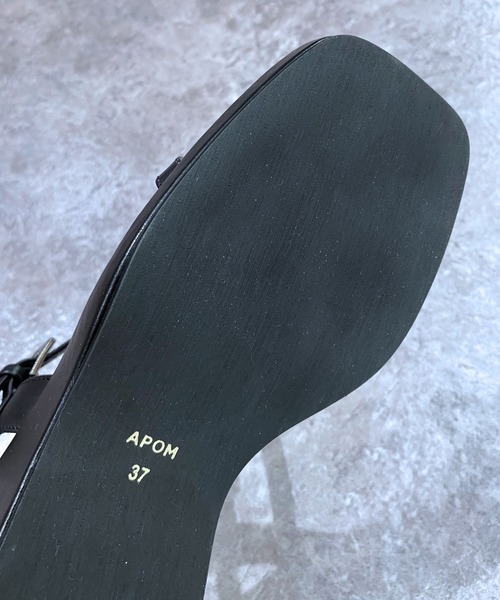 enchanted(エンチャンテッド)の「《APOM》本革ストラッピーウェッジソールサンダル(サンダル・レディース・ブラック/シルバー・40/39/38/37/36/35)」の4枚目の写真