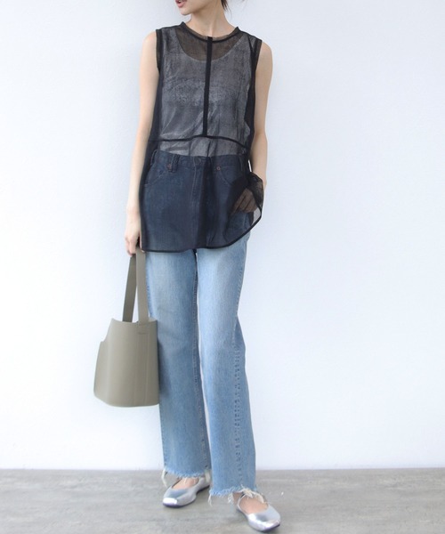 TITE IN THE STORE（ティテ　インザ　ストア）の「【セットアイテム】マルチウェイカラー×コットンネットトップス（ニット/セーター・レディース・ブラック/アイボリー・38）」の9枚目の写真
