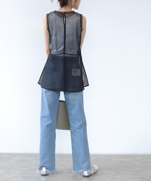 TITE IN THE STORE（ティテ　インザ　ストア）の「【セットアイテム】マルチウェイカラー×コットンネットトップス（ニット/セーター・レディース・ブラック/アイボリー・38）」の10枚目の写真