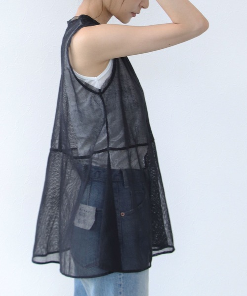 TITE IN THE STORE（ティテ　インザ　ストア）の「【セットアイテム】マルチウェイカラー×コットンネットトップス（ニット/セーター・レディース・ブラック/アイボリー・38）」の12枚目の写真