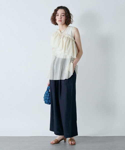 TITE IN THE STORE（ティテ　インザ　ストア）の「【セットアイテム】マルチウェイカラー×コットンネットトップス（ニット/セーター・レディース・ブラック/アイボリー・38）」の6枚目の写真