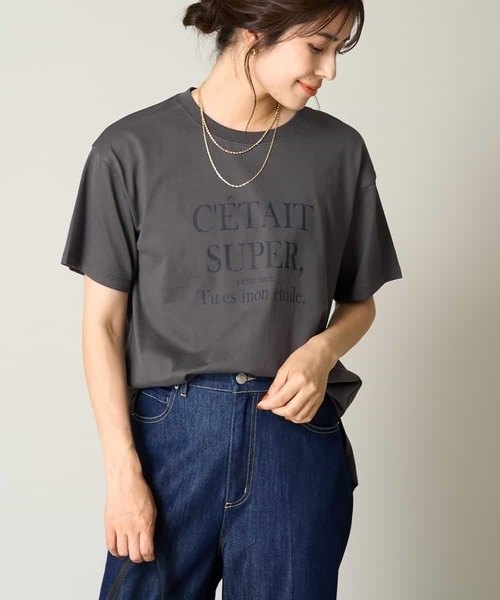 a.v.v(アーヴェヴェ)の「【接触冷感】大人のゆるロゴTシャツ(Tシャツ/カットソー・レディース・ホワイト/チャコールグレー/ネイビー/アイボリー・34/36/40/38/42)」の3枚目の写真