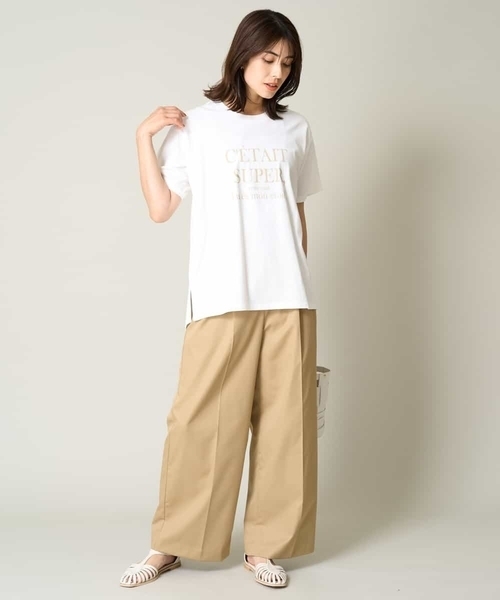 a.v.v(アーヴェヴェ)の「【接触冷感】大人のゆるロゴTシャツ(Tシャツ/カットソー・レディース・ホワイト/チャコールグレー/ネイビー/アイボリー・34/36/40/38/42)」の21枚目の写真