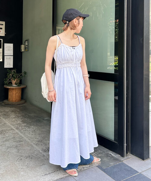 mystic（ミスティック）の「【3色展開】リボンギャザーキャミ