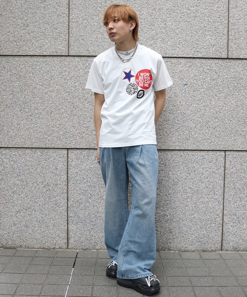 UNIT CHEST（ユニットチェスト）の「【UNIT CHEST】unique unisex T-shirt　OIF designer eggs コラボT 缶バッチ風Tシャツ by MARI ENOMOTO（Tシャツ/カットソー・メンズ・ブラック/ホワイト・L/M/S）」の13枚目の写真