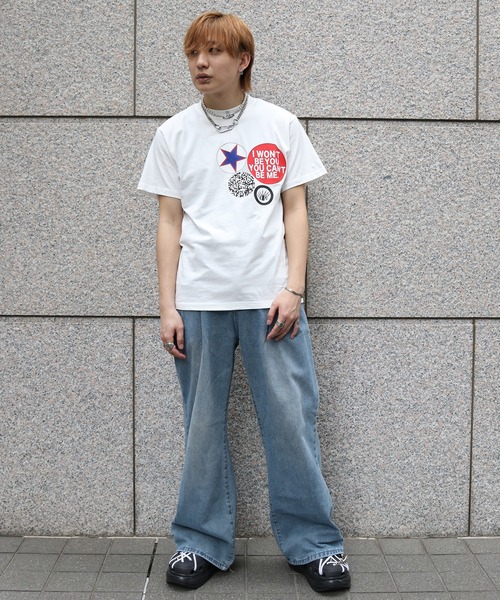 UNIT CHEST（ユニットチェスト）の「【UNIT CHEST】unique unisex T-shirt　OIF designer eggs コラボT 缶バッチ風Tシャツ by MARI ENOMOTO（Tシャツ/カットソー・メンズ・ブラック/ホワイト・L/M/S）」の14枚目の写真