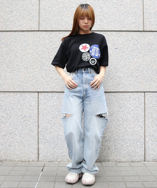 UNIT CHEST（ユニットチェスト）の「【UNIT CHEST】unique unisex T-shirt　OIF designer eggs コラボT 缶バッチ風Tシャツ by MARI ENOMOTO（Tシャツ/カットソー・メンズ・ブラック/ホワイト・L/M/S）」の19枚目の写真