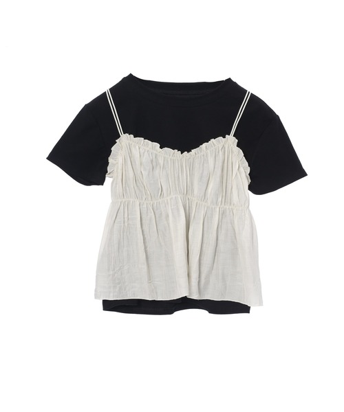 fifth(フィフス)の「ギャザービスチェ付きTシャツ(Tシャツ/カットソー・レディース・ホワイト/ブラック・M)」の19枚目の写真