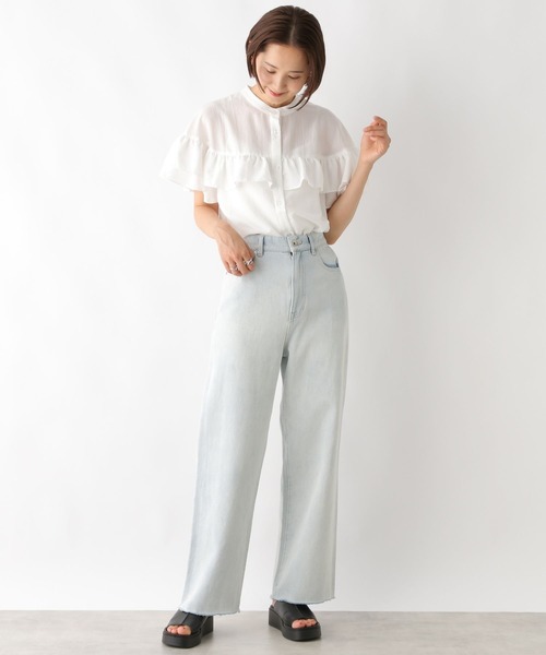 LEPSIM（レプシィム）の「フリルブラウスSS　130254（シャツ/ブラウス・レディース・ブラック/オフホワイト/ブルー・FREE）」の7枚目の写真