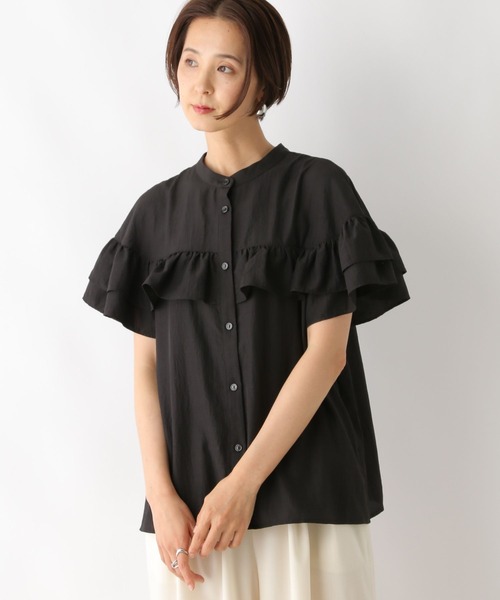 LEPSIM（レプシィム）の「フリルブラウスSS　130254（シャツ/ブラウス・レディース・ブラック/オフホワイト/ブルー・FREE）」の10枚目の写真