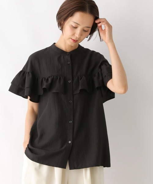 LEPSIM（レプシィム）の「フリルブラウスSS　130254（シャツ/ブラウス・レディース・ブラック/オフホワイト/ブルー・FREE）」の11枚目の写真