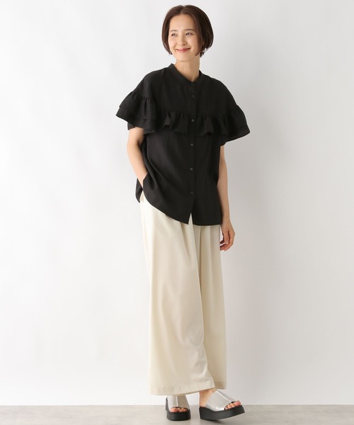 LEPSIM（レプシィム）の「フリルブラウスSS　130254（シャツ/ブラウス・レディース・ブラック/オフホワイト/ブルー・FREE）」の13枚目の写真