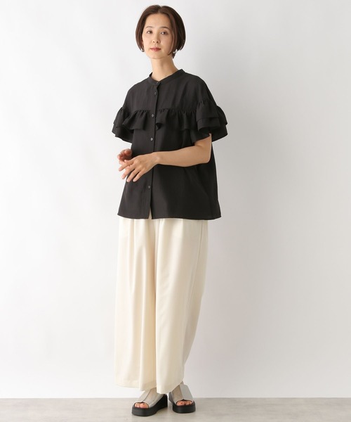 LEPSIM（レプシィム）の「フリルブラウスSS　130254（シャツ/ブラウス・レディース・ブラック/オフホワイト/ブルー・FREE）」の14枚目の写真