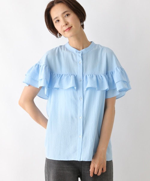 LEPSIM（レプシィム）の「フリルブラウスSS　130254（シャツ/ブラウス・レディース・ブラック/オフホワイト/ブルー・FREE）」の16枚目の写真