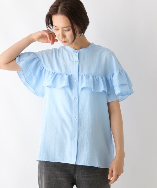 LEPSIM（レプシィム）の「フリルブラウスSS　130254（シャツ/ブラウス・レディース・ブラック/オフホワイト/ブルー・FREE）」の17枚目の写真