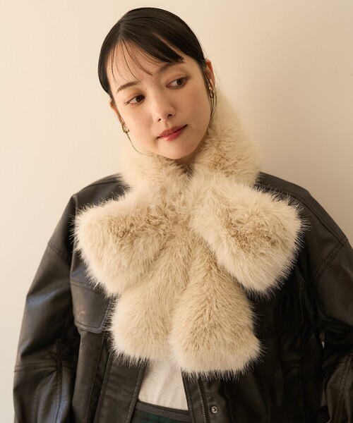 FREAK'S STORE(フリークスストア)の「Casselini/キャセリーニ リボンティペット(マフラー・レディース・ブラック/その他2/ベージュ・ONE SIZE)」の1枚目の写真