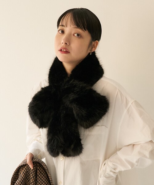 FREAK'S STORE(フリークスストア)の「Casselini/キャセリーニ リボンティペット(マフラー・レディース・ブラック/その他2/ベージュ・ONE SIZE)」の8枚目の写真