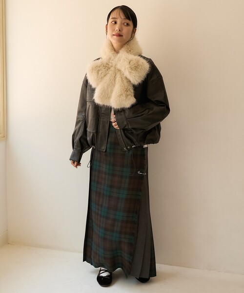 FREAK'S STORE(フリークスストア)の「Casselini/キャセリーニ リボンティペット(マフラー・レディース・ブラック/その他2/ベージュ・ONE SIZE)」の12枚目の写真