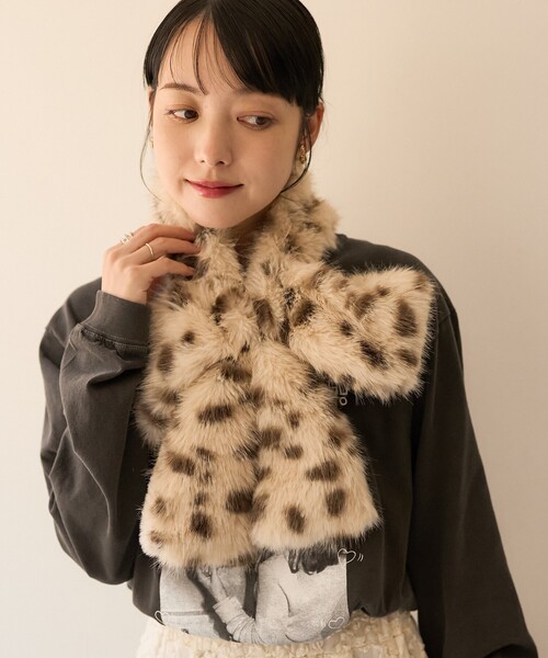 FREAK'S STORE(フリークスストア)の「Casselini/キャセリーニ リボンティペット(マフラー・レディース・ブラック/その他2/ベージュ・ONE SIZE)」の16枚目の写真