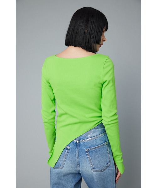 HeRIN.CYE（ヘリンドットサイ）の「Round hem cut tops   ラウンドヘムカットトップス（Tシャツ/カットソー・レディース・オフホワイト/グリーン/ブラック・FREE）」の13枚目の写真
