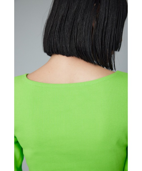 HeRIN.CYE（ヘリンドットサイ）の「Round hem cut tops   ラウンドヘムカットトップス（Tシャツ/カットソー・レディース・オフホワイト/グリーン/ブラック・FREE）」の14枚目の写真
